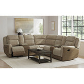 3 Piece Motion Sectional Set With Console in Rancho Beige