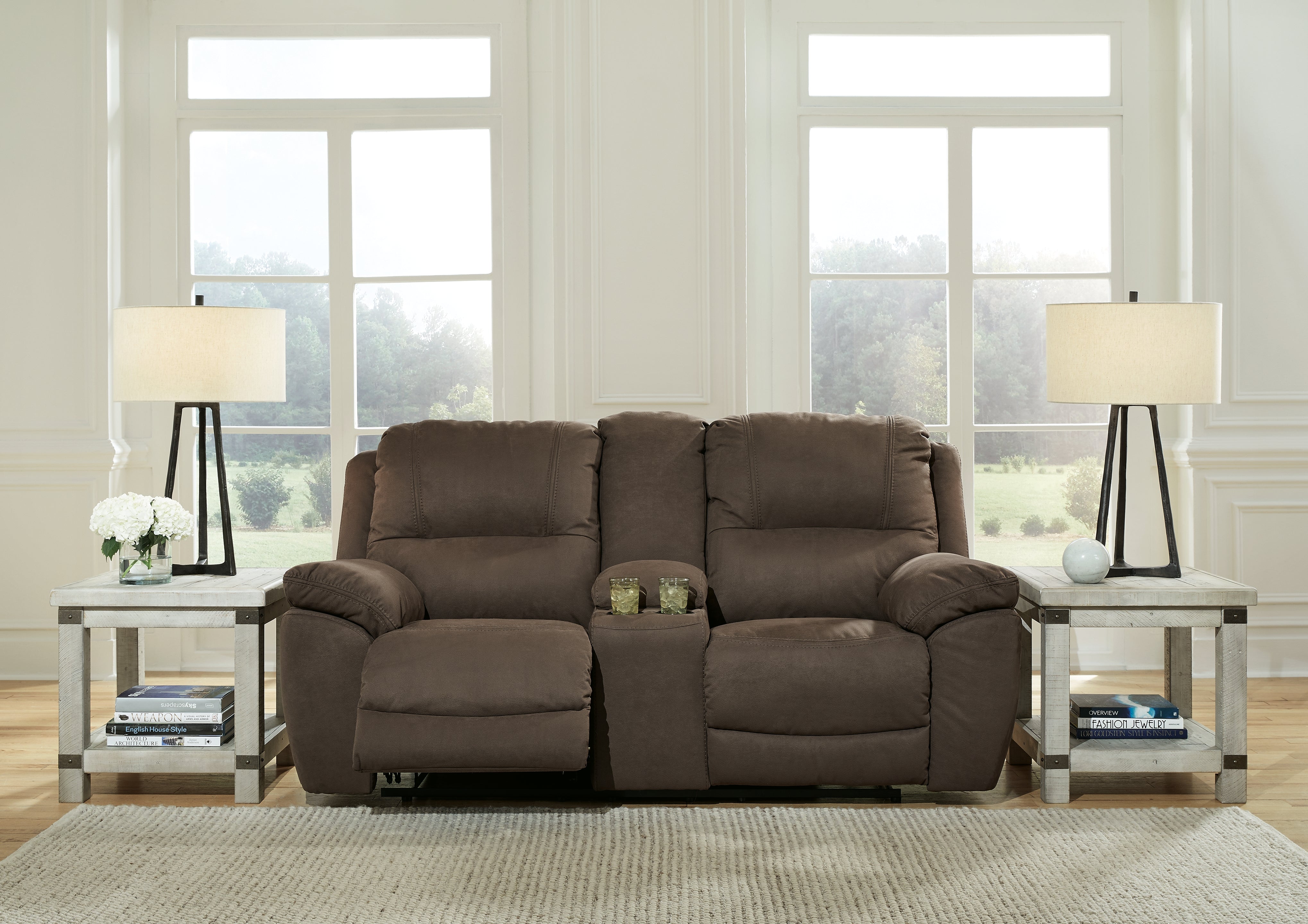 Hoover Furniture Outlet - Ashley Furniture - Next-Gen Gaucho Reclining Loveseat with Console - DBL Rec Loveseat w/Console - 5420494