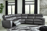 Hoover Furniture Outlet - Ashley Furniture - Samperstone 5-Piece Power Reclining Sectional - 5-Piece Power Reclining Sectional - 55203S1
