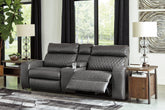 Hoover Furniture Outlet - Ashley Furniture - Samperstone 3-Piece Power Reclining Sectional Loveseat - 3-Piece Power Reclining Sectional Loveseat - 55203S3