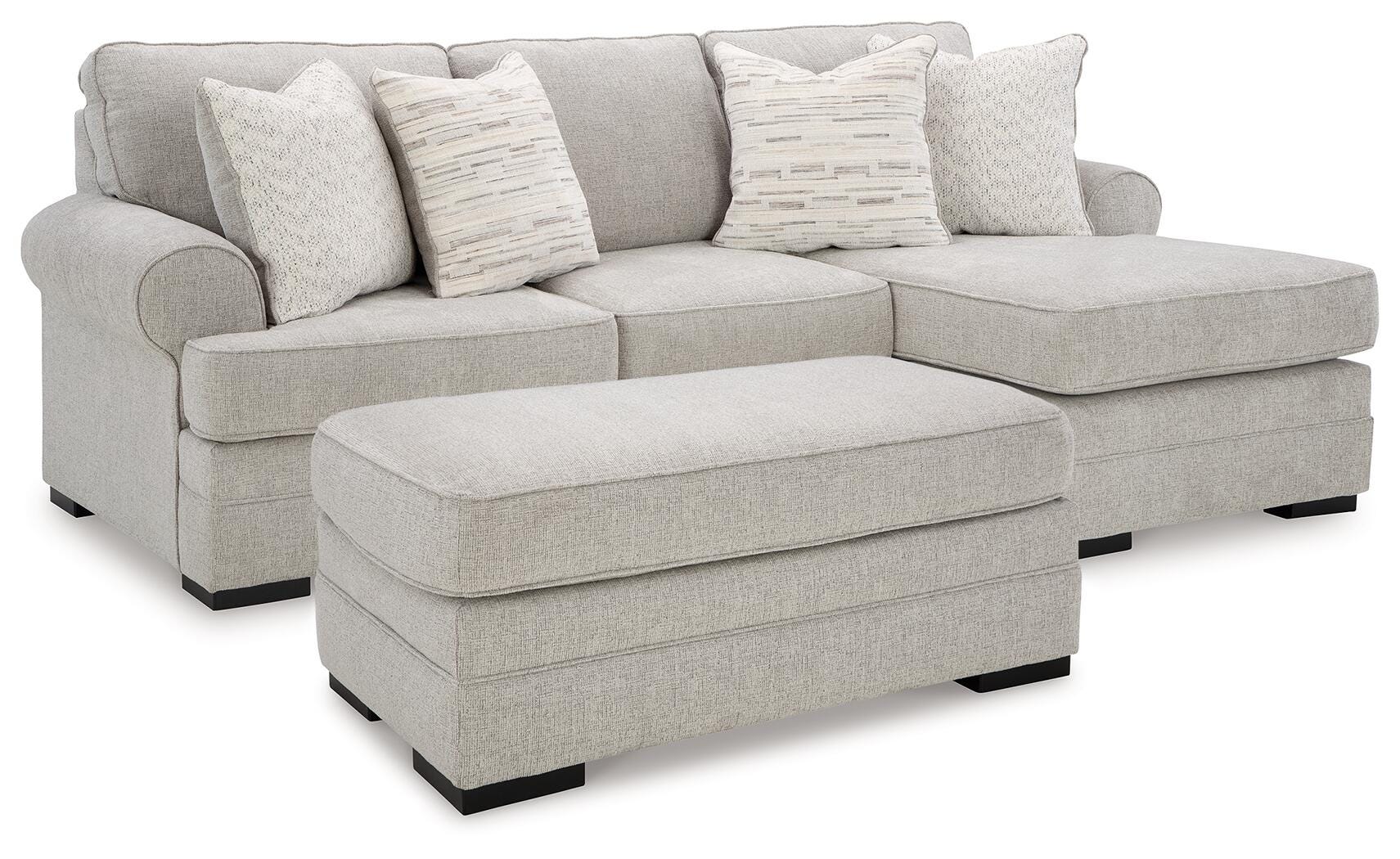 Hoover Furniture Outlet - Ashley Furniture - Eastonbridge Sofa Chaise and Ottoman - Sofa Chaise and Ottoman - 56603U4