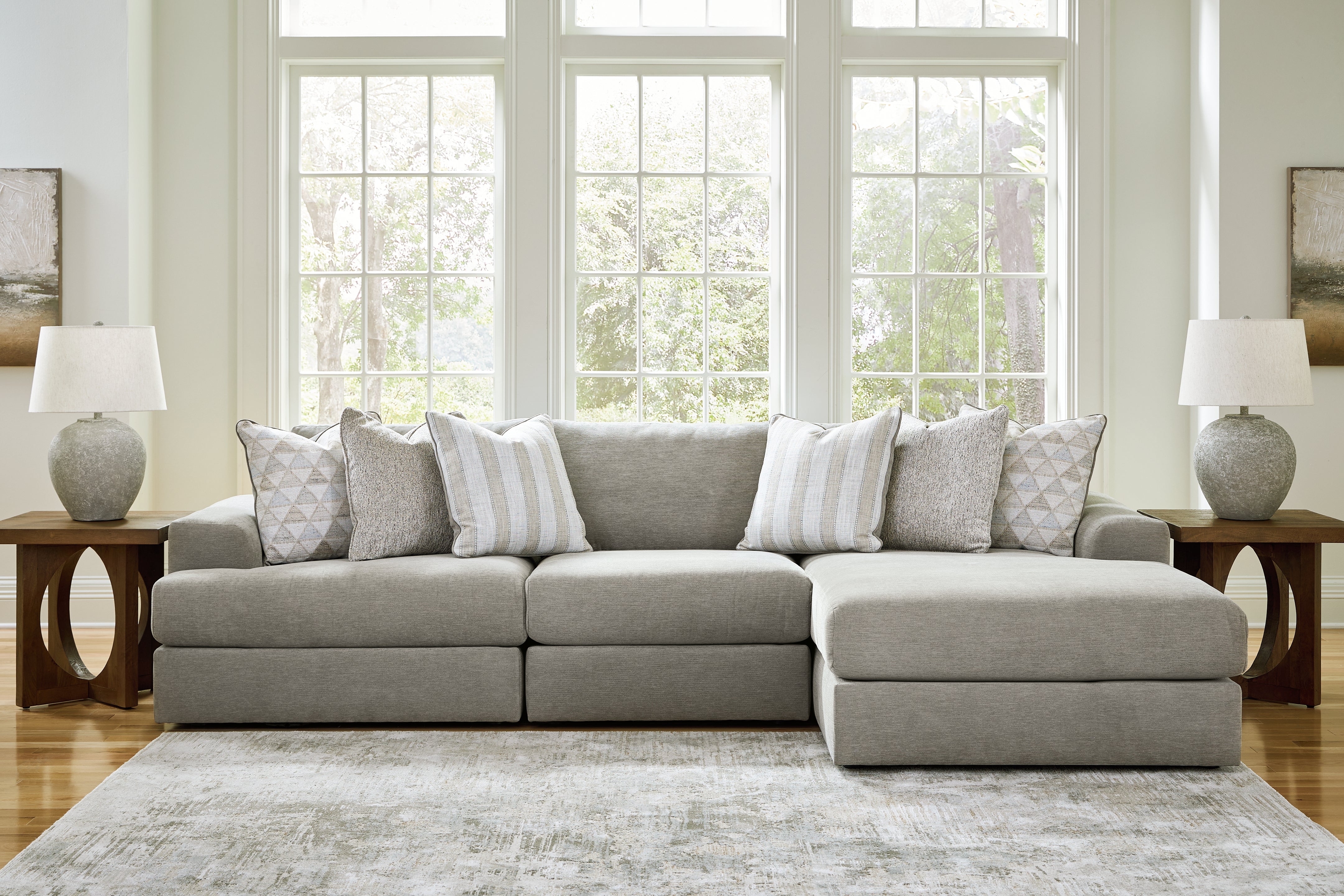 Hoover Furniture Outlet - Ashley Furniture - Avaliyah 3-Piece Sectional with Chaise - RAF 3-Piece Sectional with Chaise - 58103S4