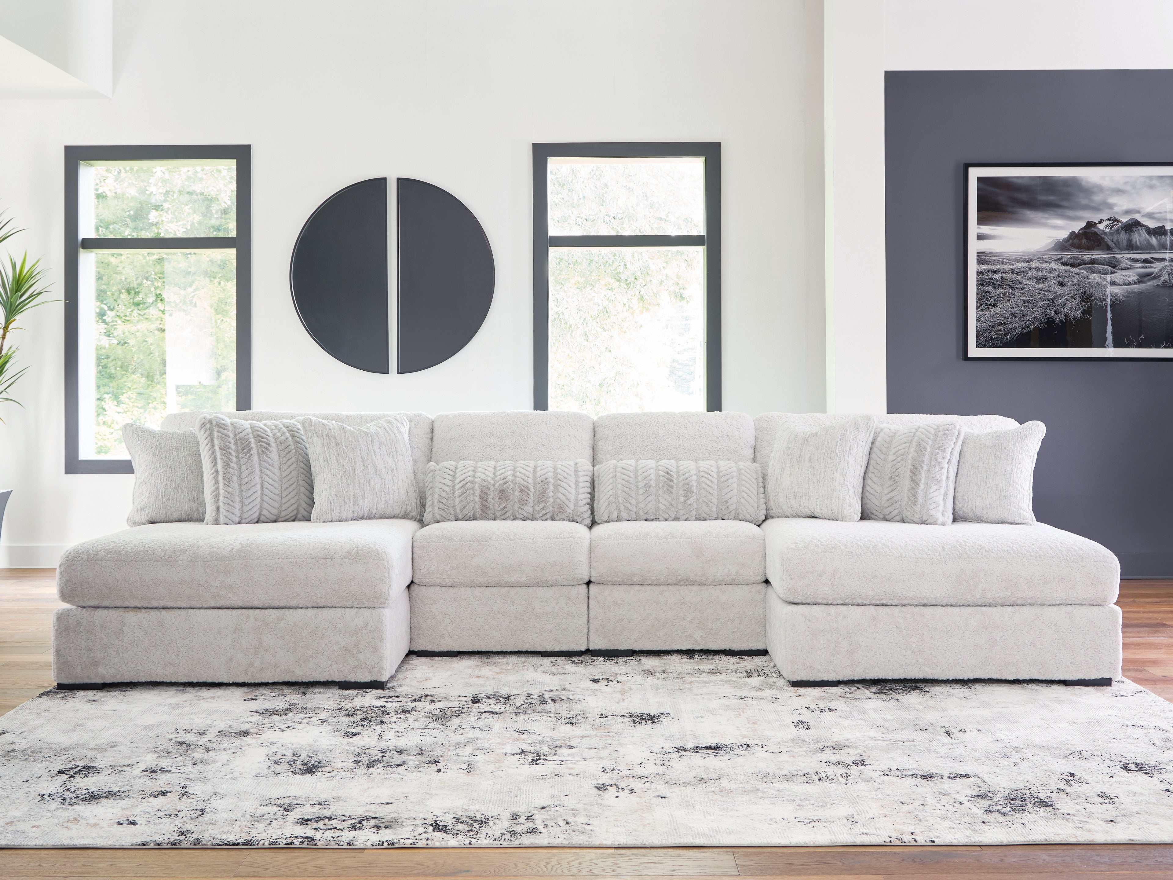 Hoover Furniture Outlet - Ashley Furniture - Cuddle Plush 4-Piece Sectional with Chaise - 4-Piece Sectional with Chaise - PC59106S4