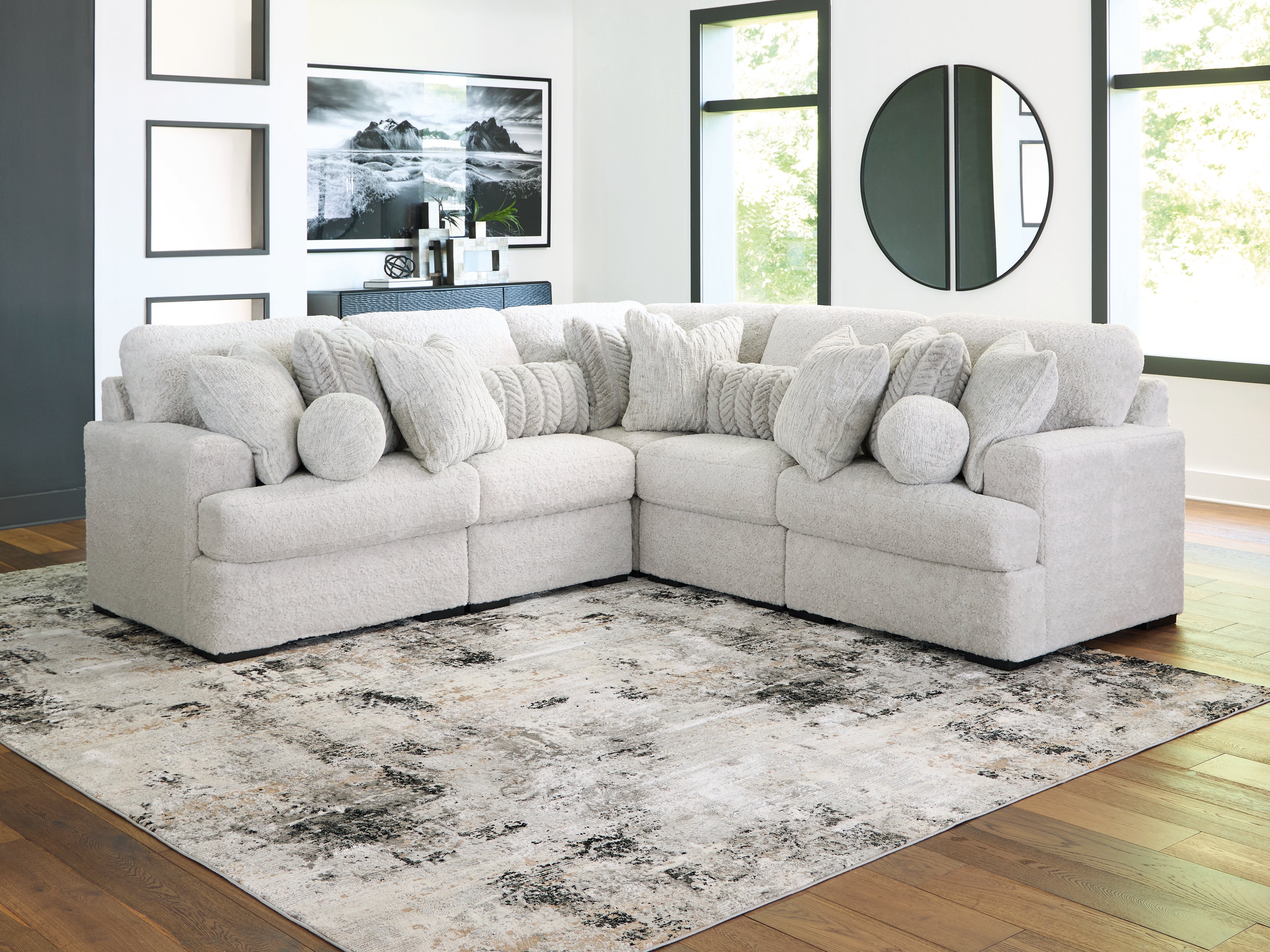 Hoover Furniture Outlet - Ashley Furniture - Cuddle Plush 5-Piece Sectional - RAF 5-Piece Sectional - PC59106S2