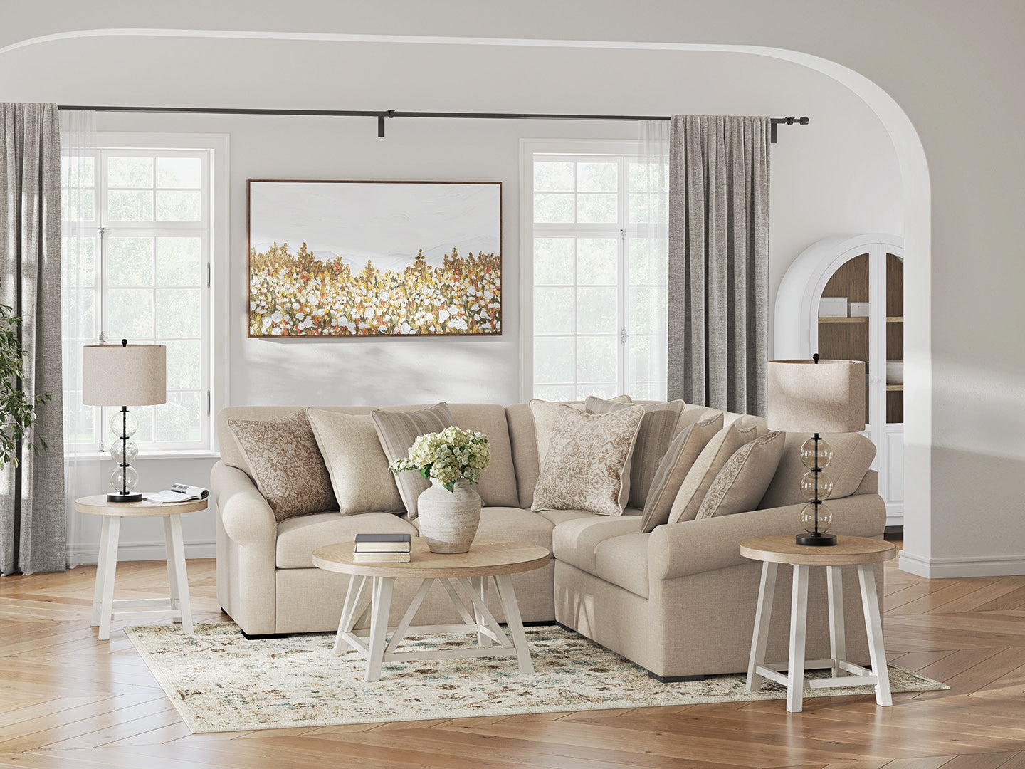 Hoover Furniture Outlet - Ashley Furniture - LadyMae 3-Piece Sectional - RAF 3-Piece Sectional - 59404S1