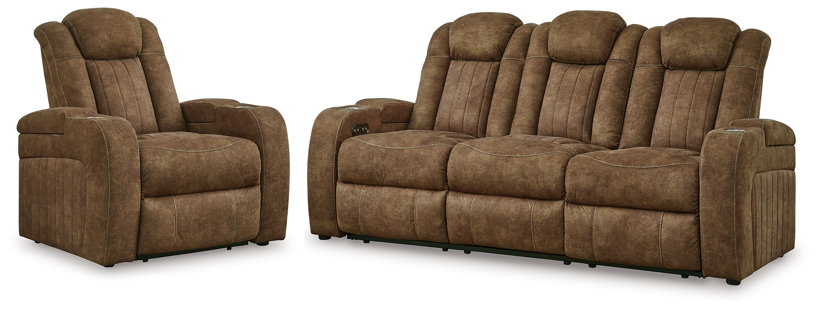 Hoover Furniture Outlet - Ashley Furniture - Wolfridge Power Reclining Sofa and Power Recliner - Power Reclining Sofa and Power Recliner - 60703U3