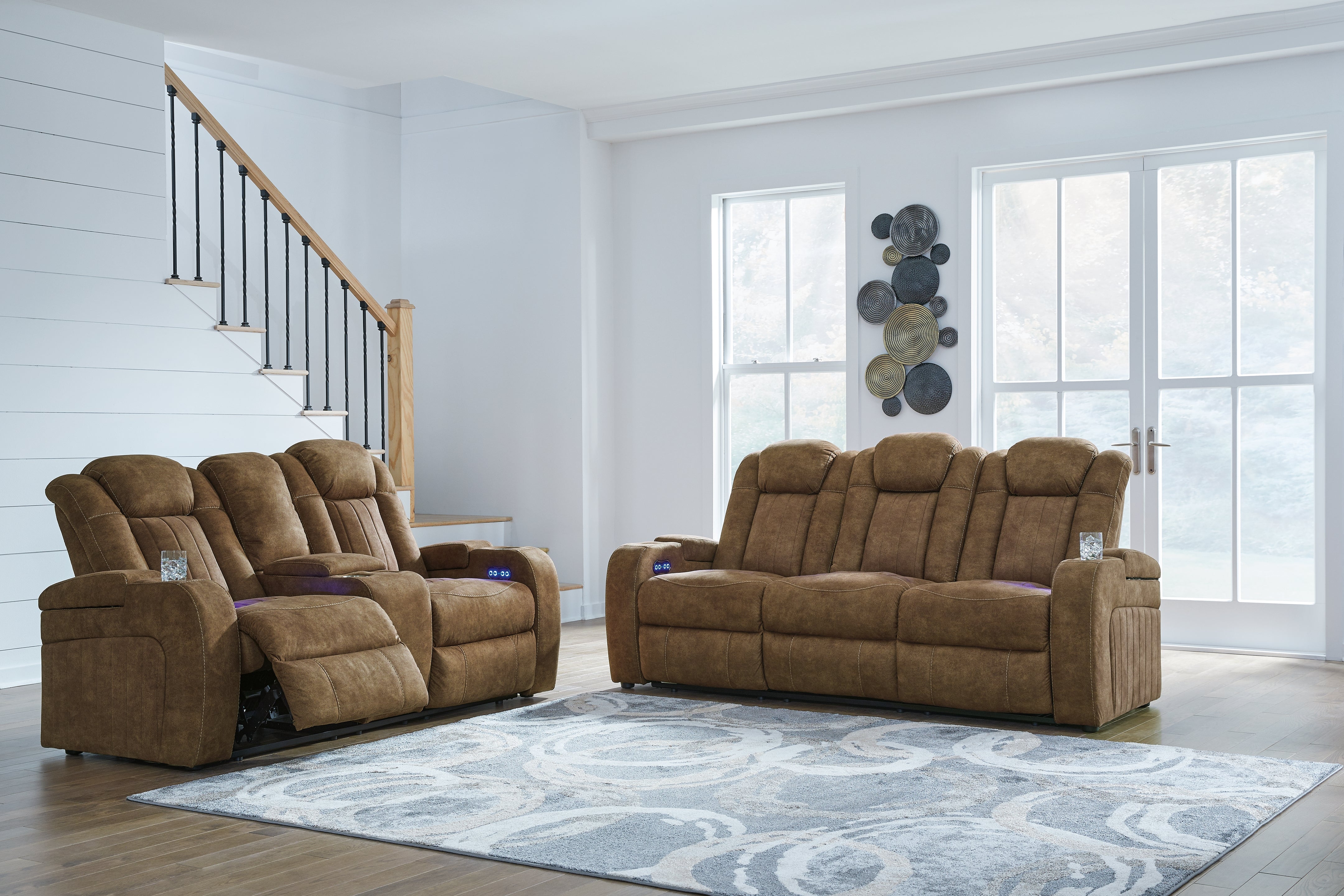 Hoover Furniture Outlet - Ashley Furniture - Wolfridge Power Reclining Sofa and Loveseat - Power Reclining Sofa and Loveseat - 60703U1