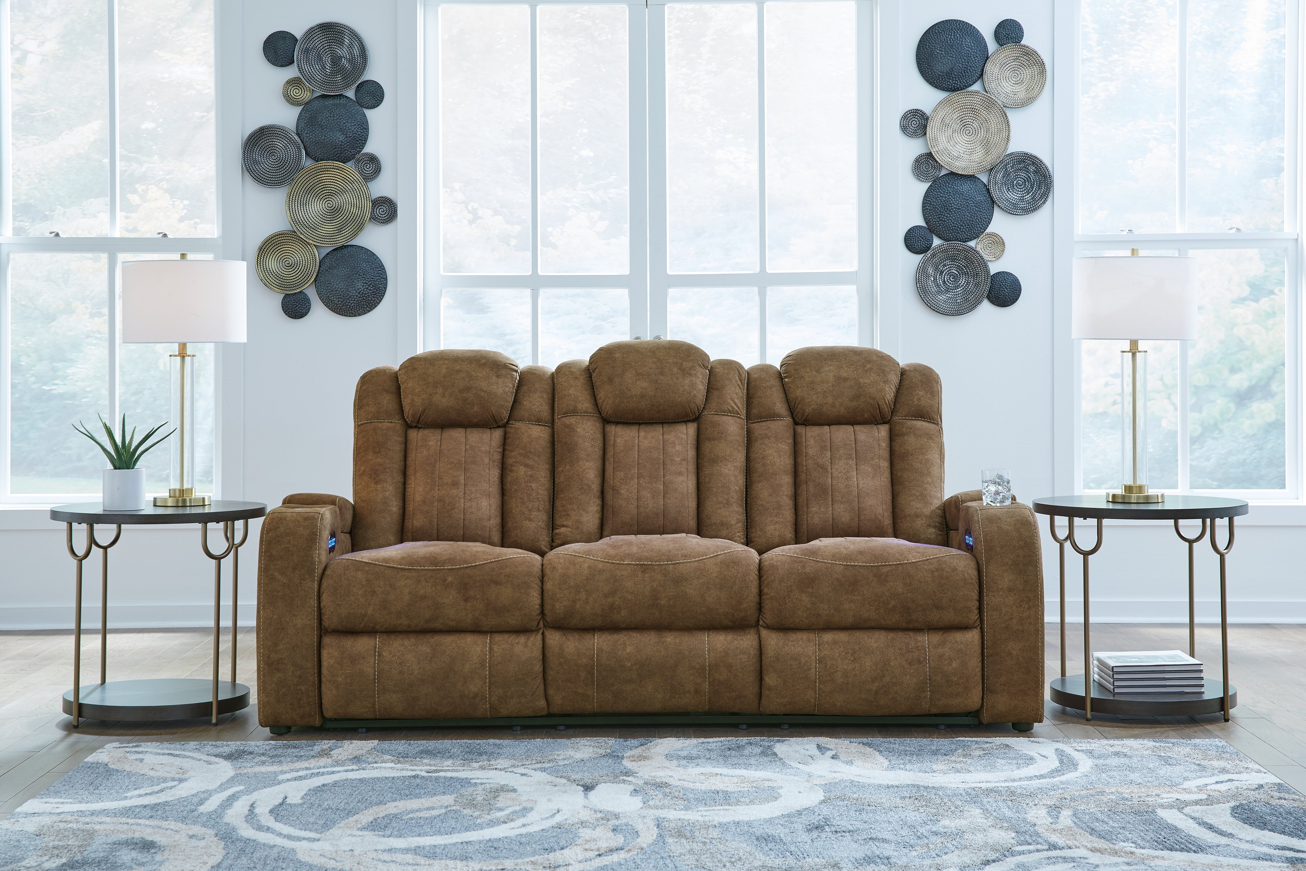 Hoover Furniture Outlet - Ashley Furniture - Wolfridge Power Reclining Sofa - PWR REC Sofa with ADJ Headrest - 6070315