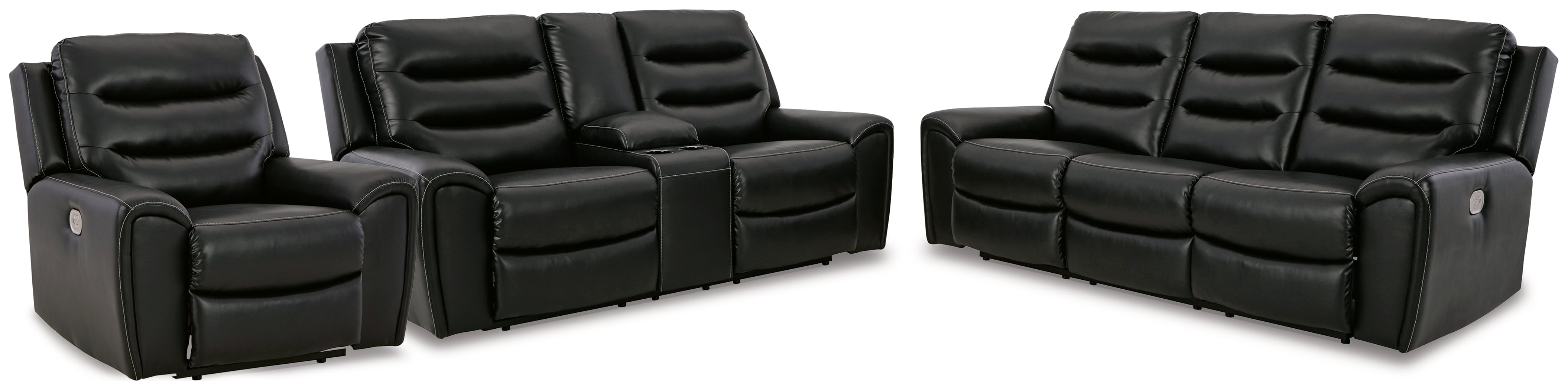 Hoover Furniture Outlet - Ashley Furniture - Warlin Power Reclining Sofa, Loveseat and Recliner - Power Reclining Sofa, Loveseat and Recliner - 61105U2