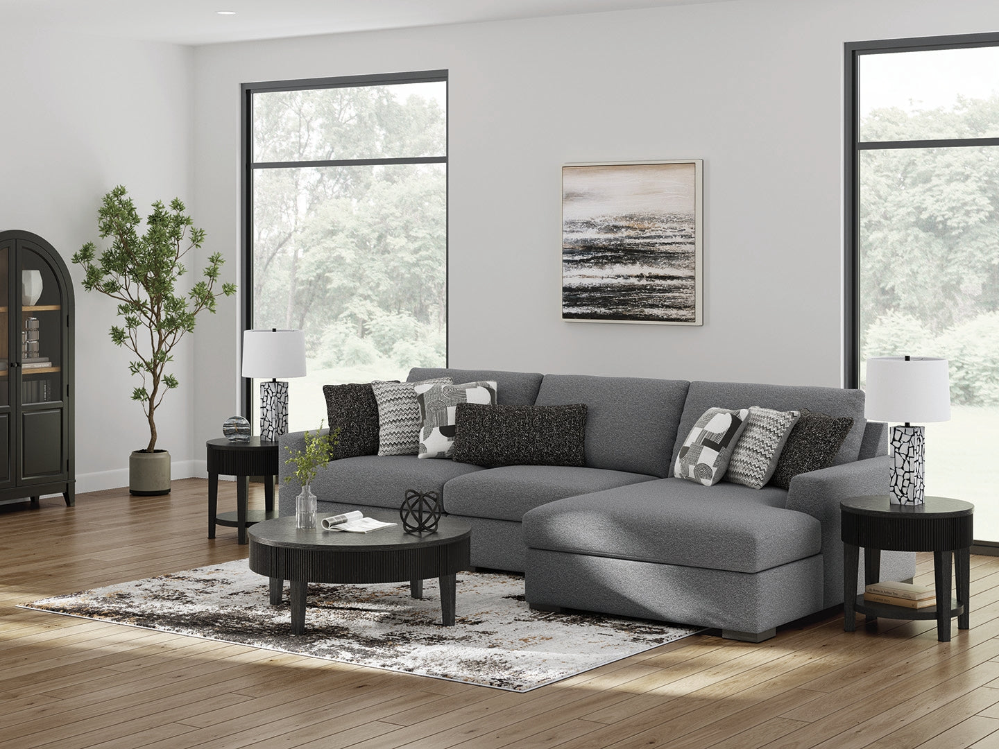Hoover Furniture Outlet - Ashley Furniture - Bealton 3-Piece Sectional with Chaise - RAF 3-Piece Sectional with Chaise - 61305S3