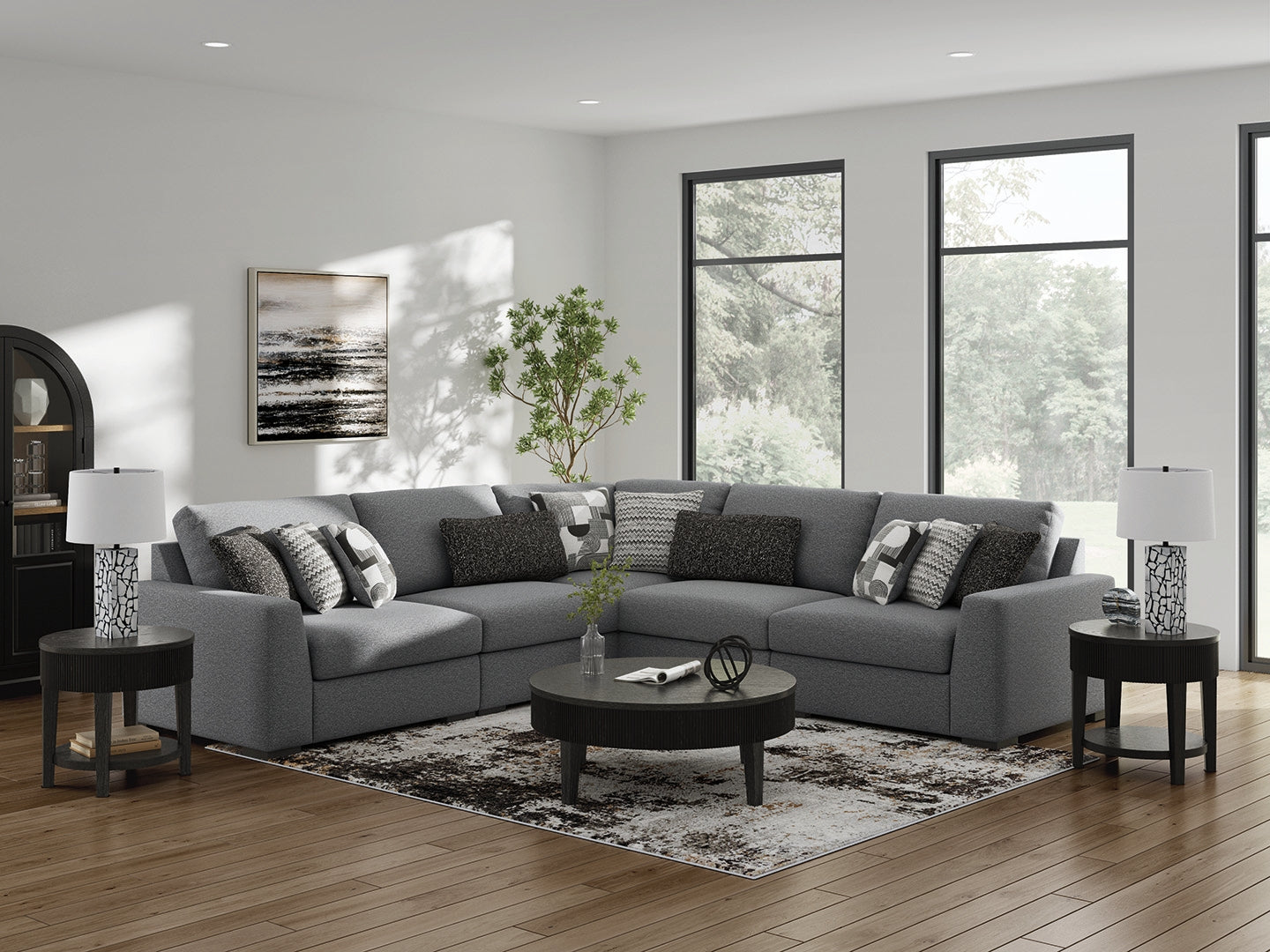 Hoover Furniture Outlet - Ashley Furniture - Bealton 5-Piece Sectional - RAF 5-Piece Sectional - 61305S6