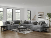 Hoover Furniture Outlet - Ashley Furniture - Bealton 6-Piece Sectional with Chaise - RAF 6-Piece Sectional with Chaise - 61305S12