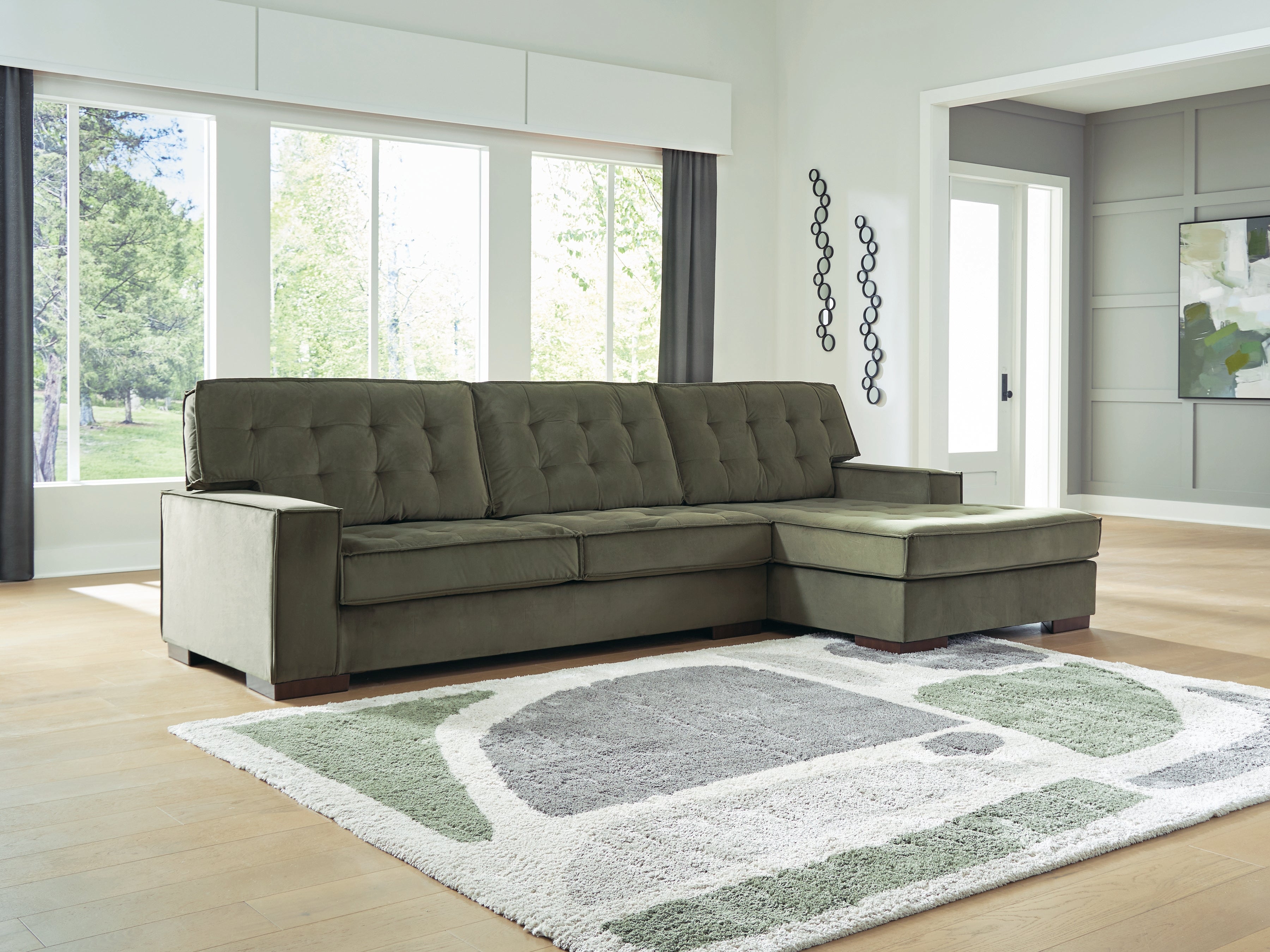 Hoover Furniture Outlet - Ashley Furniture - Caspian-Town 2-Piece Sectional with Chaise - LAF 2-Piece Sectional with Chaise - PC61702S2