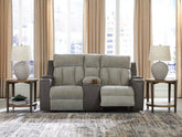 Hoover Furniture Outlet - Ashley Furniture - WhipLash Power Reclining Loveseat with Console - PWR REC Loveseat/CON/ADJ HDRST - PC6320418