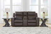 Hoover Furniture Outlet - Ashley Furniture - Lavenhorne Reclining Loveseat with Console - DBL Rec Loveseat w/Console - 6330694