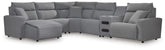 Hoover Furniture Outlet - Ashley Furniture - ModMax II 6-Piece Reclining Sectional with Chaise and Audio Console - 6-Piece Reclining Sectional with Chaise and Audio Console - 65906S29