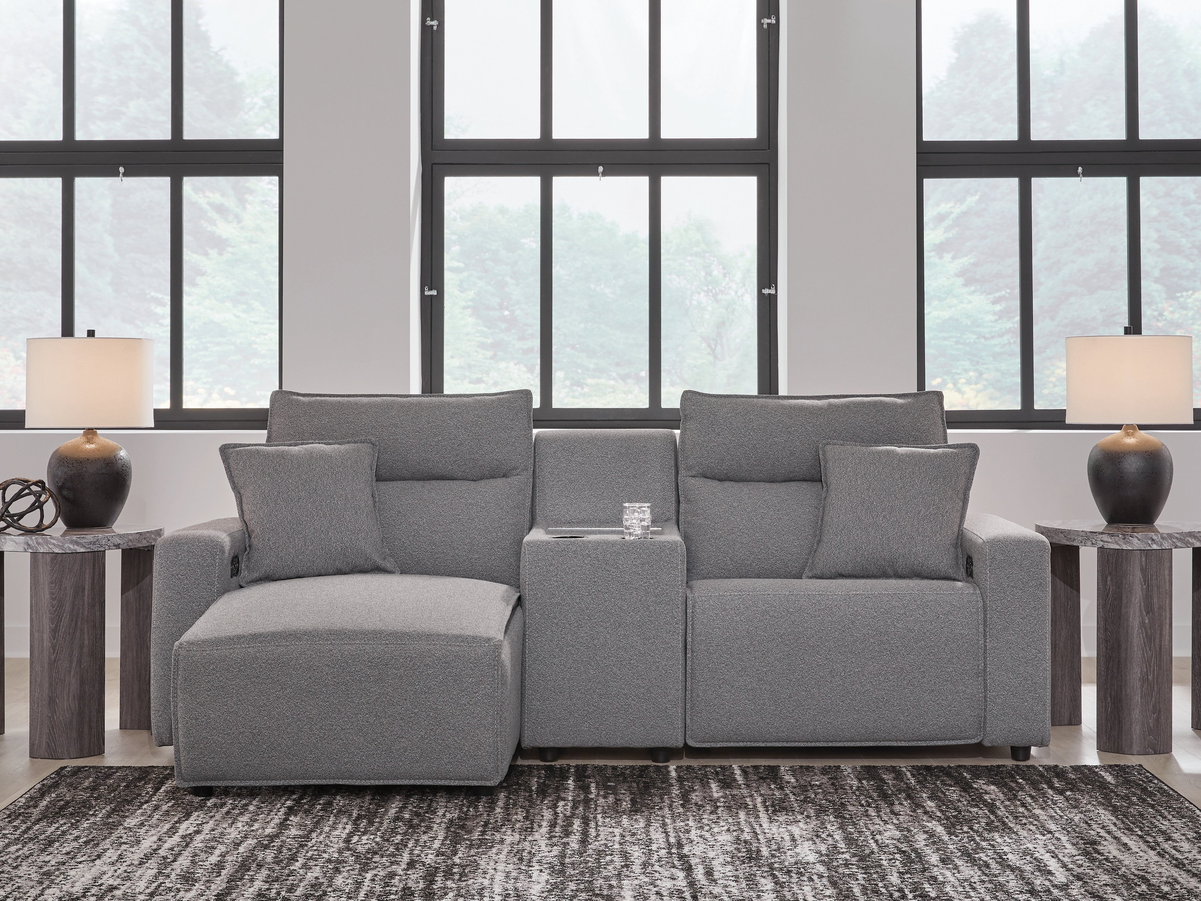 Hoover Furniture Outlet - Ashley Furniture - Modmax II 3-Piece Power Reclining Sectional with Chaise and Console - 3-Piece Power Reclining Sectional with Chaise and Console - 65906S17