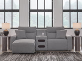 Hoover Furniture Outlet - Ashley Furniture - Modmax II 3-Piece Power Reclining Sectional with Chaise and Audio Console - 3-Piece Power Reclining Sectional with Chaise and Audio Console - 65906S18