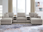 Hoover Furniture Outlet - Ashley Furniture - ModMax Luxe 5-Piece Double Chaise Sectional with Audio Consoles - RAF 5-Piece Double Chaise Sectional with Audio Consoles - 68605S43