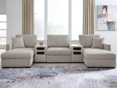 Hoover Furniture Outlet - Ashley Furniture - ModMax Luxe 5-Piece Double Chaise Sectional with Audio Consoles - RAF 5-Piece Double Chaise Sectional with Audio Consoles - 68605S43
