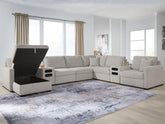Hoover Furniture Outlet - Ashley Furniture - ModMax Luxe 8-Piece Sectional with Storage Chaise and Audio Consoles - RAF 8-Piece Sectional with Storage Chaise and Audio Consoles - 68605S79