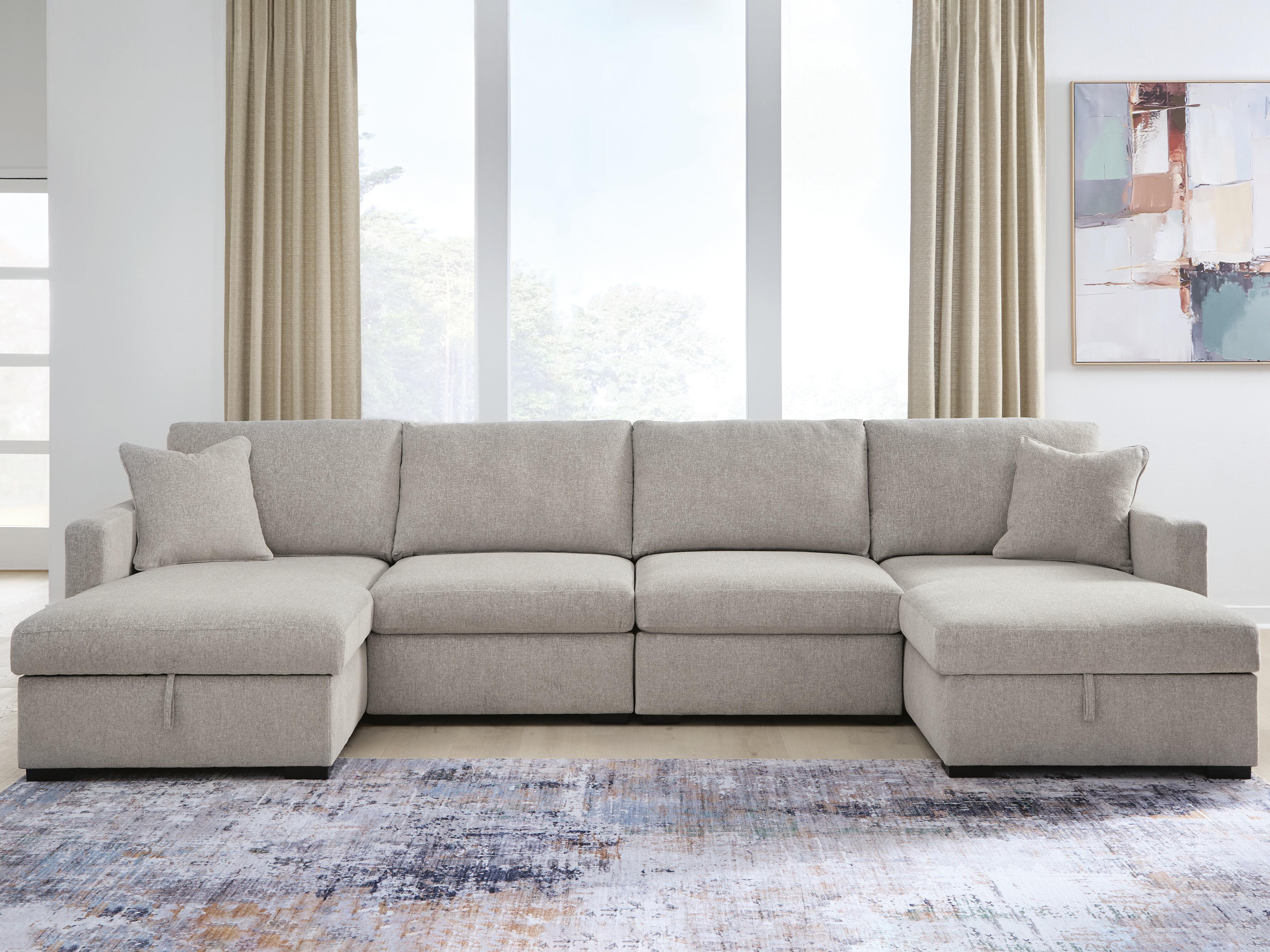 Hoover Furniture Outlet - Ashley Furniture - ModMax Luxe 4-Piece Double Storage Chaise Sectional - RAF 4-Piece Double Storage Chaise Sectional - 68605S62