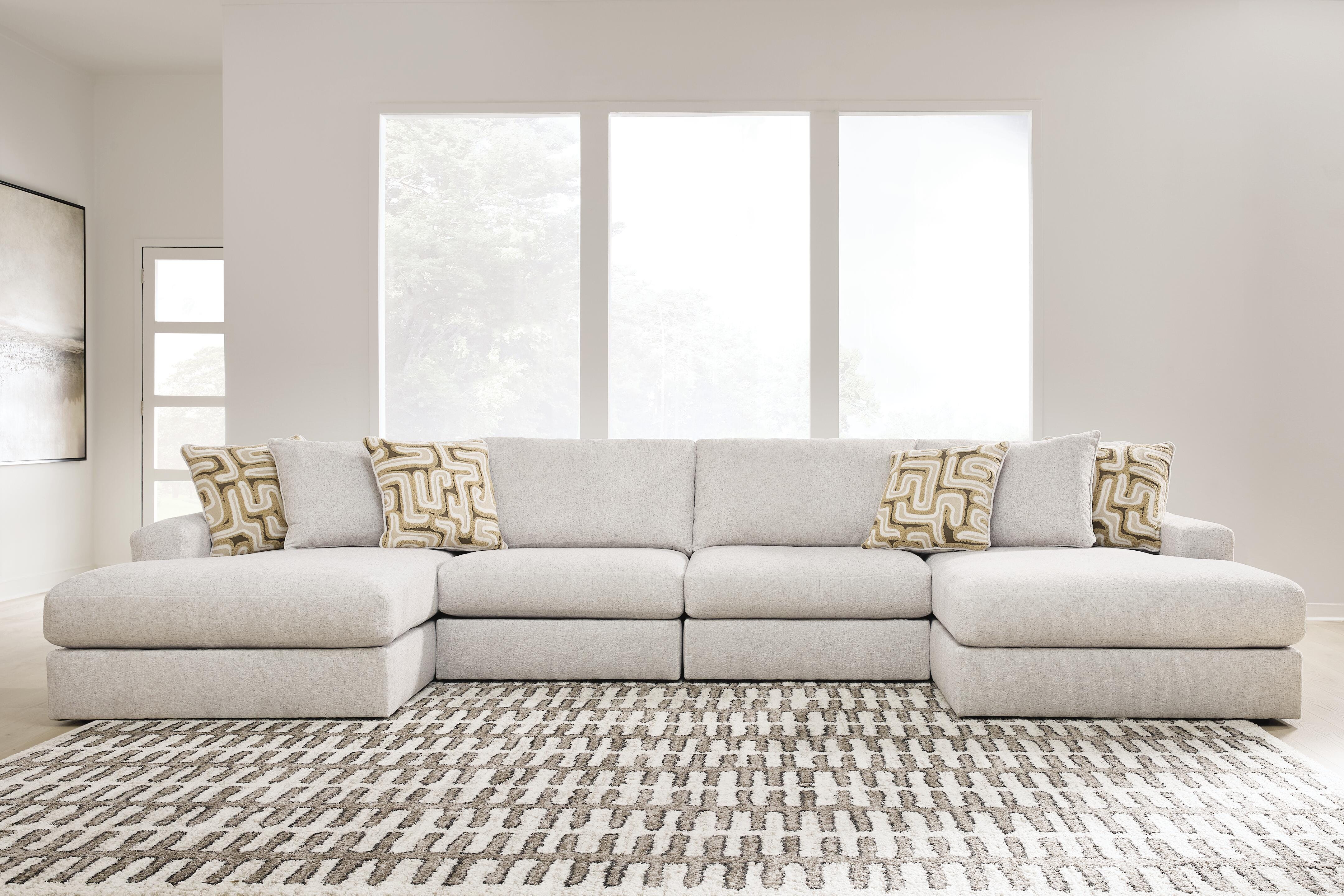 Hoover Furniture Outlet - Ashley Furniture - Kestrie 4-Piece Double Chaise Sectional - 4-Piece Double Chaise Sectional - PC68706S9