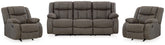 Hoover Furniture Outlet - Ashley Furniture - First Base Reclining Sofa and 2 Recliners - Reclining Sofa and 2 Recliners - 68804U6