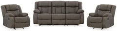 Hoover Furniture Outlet - Ashley Furniture - First Base Reclining Sofa and 2 Recliners - Reclining Sofa and 2 Recliners - 68804U6