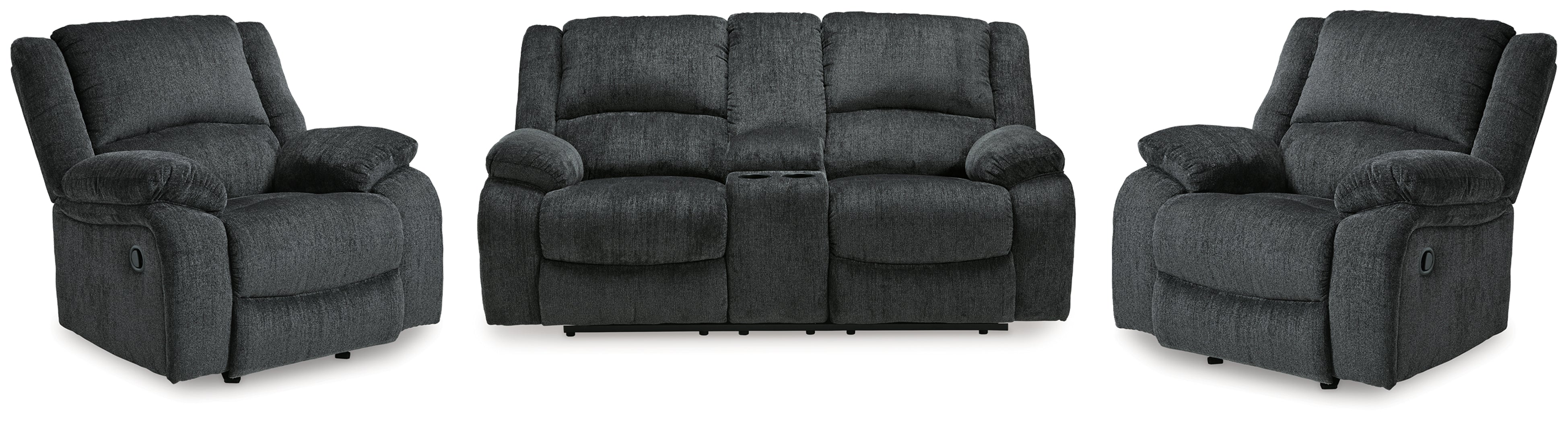 Hoover Furniture Outlet - Ashley Furniture - Draycoll Reclining Loveseat and 2 Recliners - Reclining Loveseat and 2 Recliners - 76504U10
