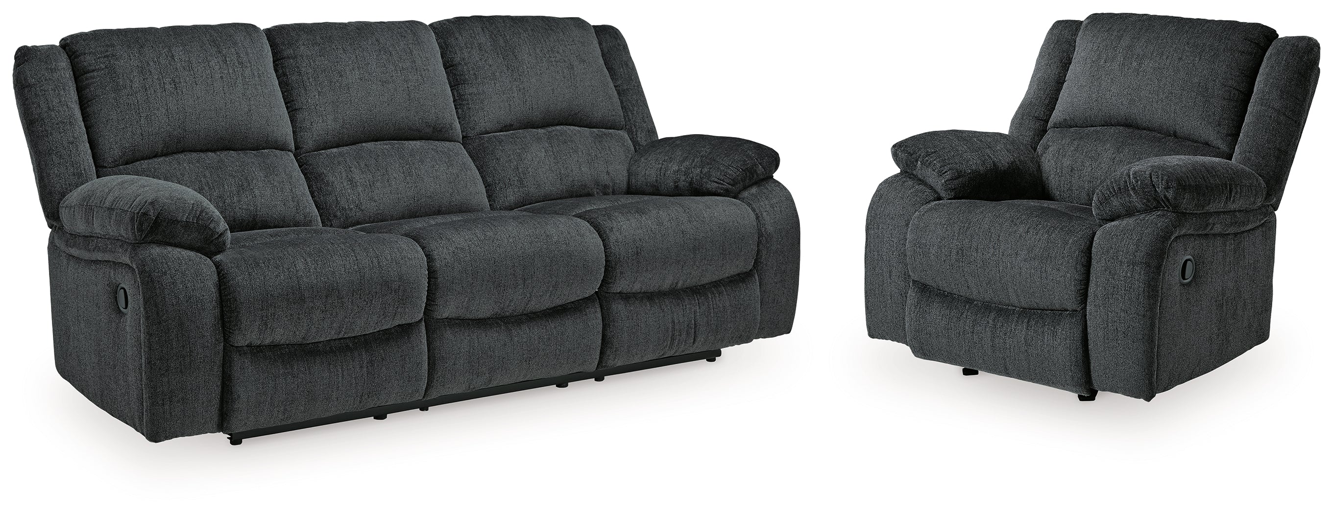 Hoover Furniture Outlet - Ashley Furniture - Draycoll Reclining Sofa and Recliner - Reclining Sofa and Recliner - 76504U3