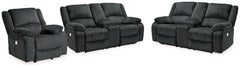 Hoover Furniture Outlet - Ashley Furniture - Draycoll 2 Power Reclining Loveseats and Recliner - 2 Power Reclining Loveseats and Recliner - 76504U6