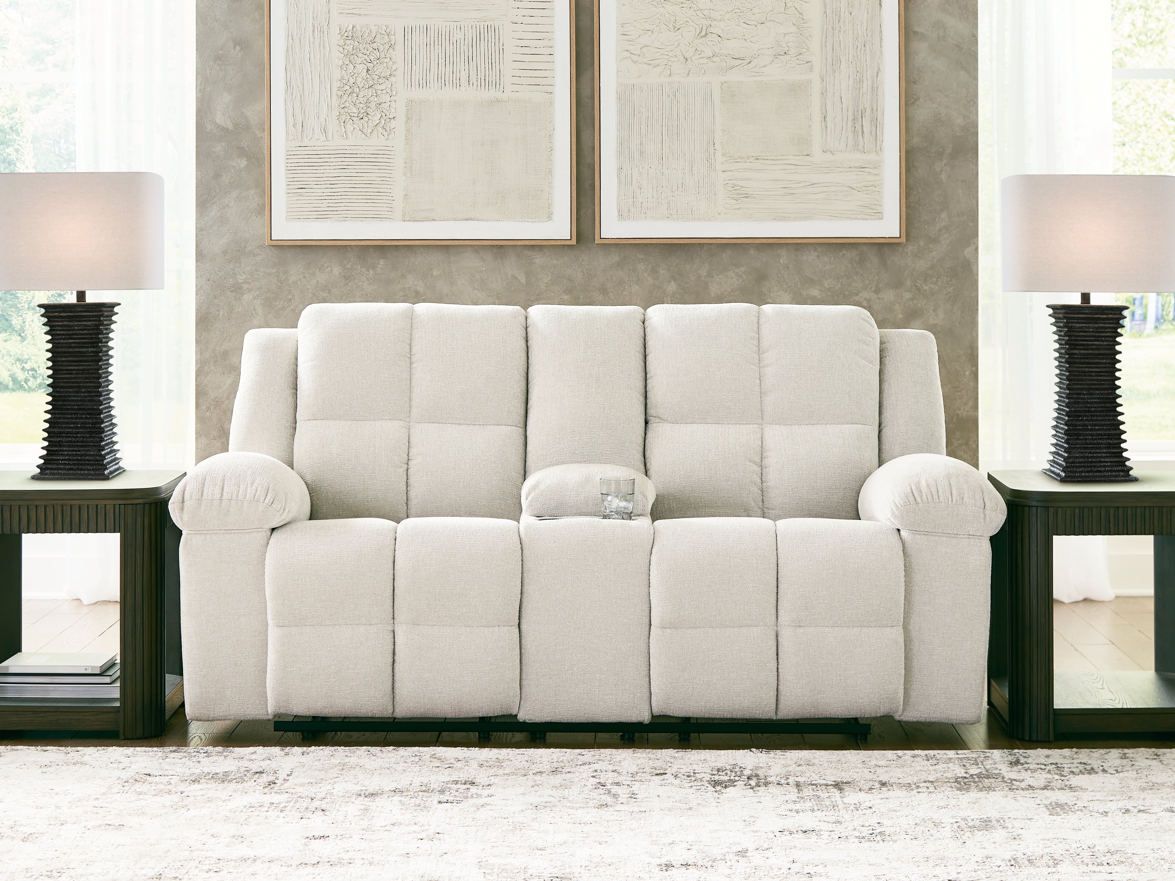 Hoover Furniture Outlet - Ashley Furniture - Orlen Reclining Loveseat with Console - DBL Rec Loveseat w/Console - 8160294