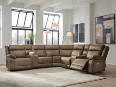 Hoover Furniture Outlet - Ashley Furniture - Max-Momentum 7-Piece Power Reclining Sectional with Audio Consoles - 7-Piece Power Reclining Sectional with Audio Consoles - PC82305S8