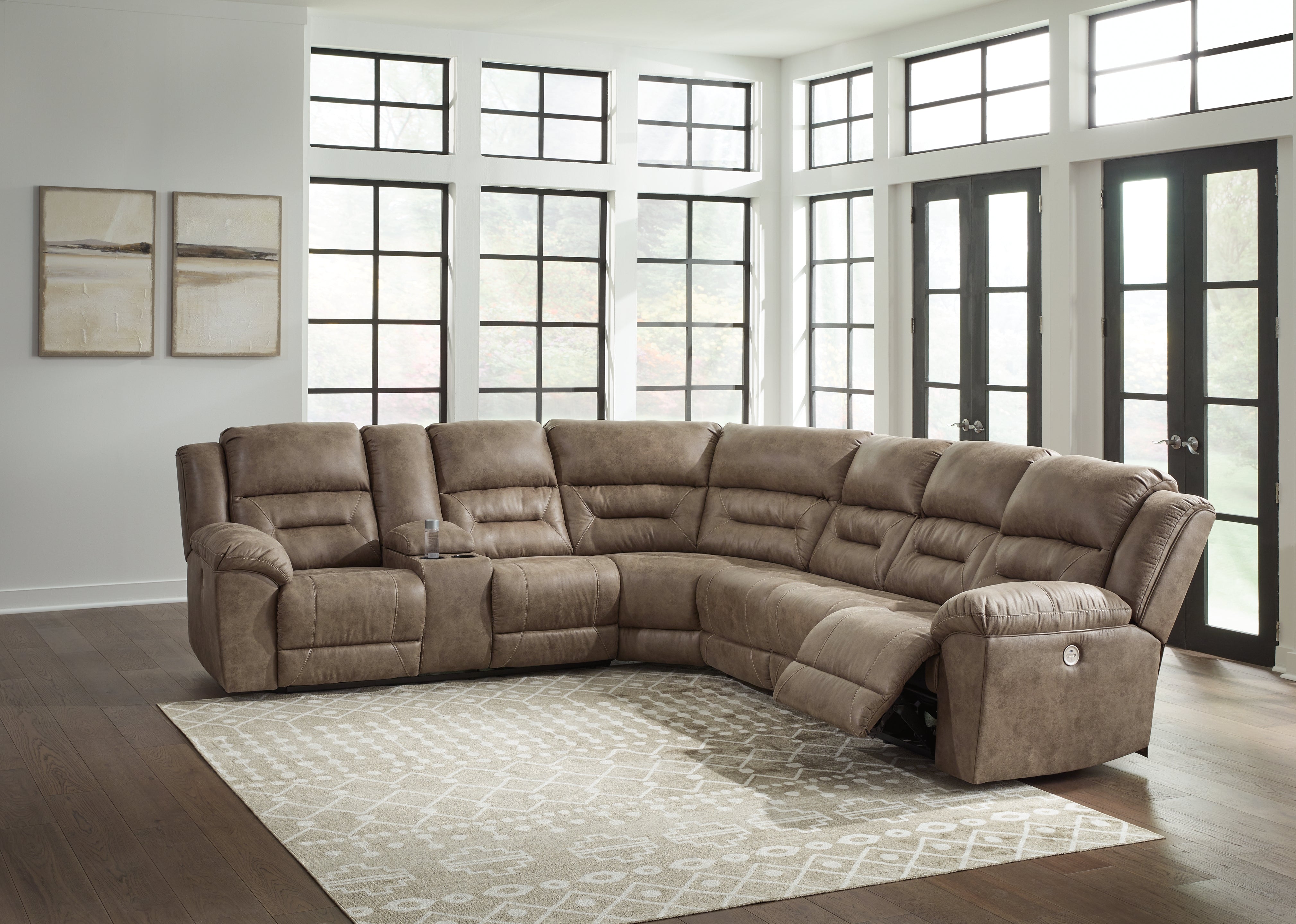 Hoover Furniture Outlet - Ashley Furniture - Ravenel 4-Piece Power Reclining Sectional - 4-Piece Power Reclining Sectional - 83106S3