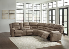 Hoover Furniture Outlet - Ashley Furniture - Ravenel 4-Piece Power Reclining Sectional - 4-Piece Power Reclining Sectional - 83106S3