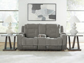 Hoover Furniture Outlet - Ashley Furniture - Mixed Motion Power Reclining Loveseat with Console - PWR REC Loveseat/CON/ADJ HDRST - PC8350518