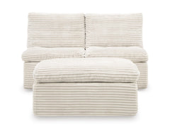 Fannin Armless Chair with Ottoman