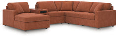 Hoover Furniture Outlet - Ashley Furniture - Modmax 6-Piece Sectional with Audio System and Chaise - RAF 6-Piece Sectional with Audio System and Chaise / Spice - 92102S50
