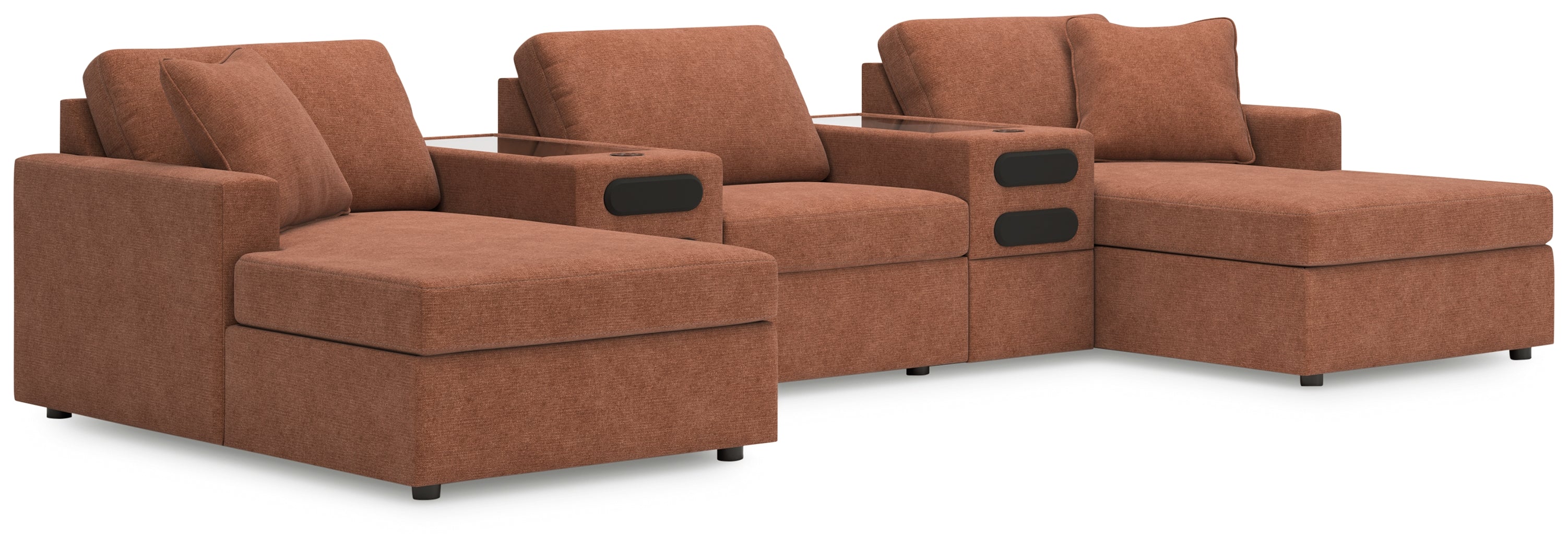 Hoover Furniture Outlet - Ashley Furniture - Modmax 5-Piece Double Chaise with Audio Consoles - RAF 5-Piece Double Chaise with Audio Consoles - 92102S49