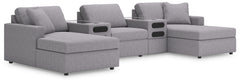 Hoover Furniture Outlet - Ashley Furniture - Modmax 5-Piece Sectional with Chaise and Audio Console - RAF 5-Piece Sectional with Chaise and Audio Console - 92104S47