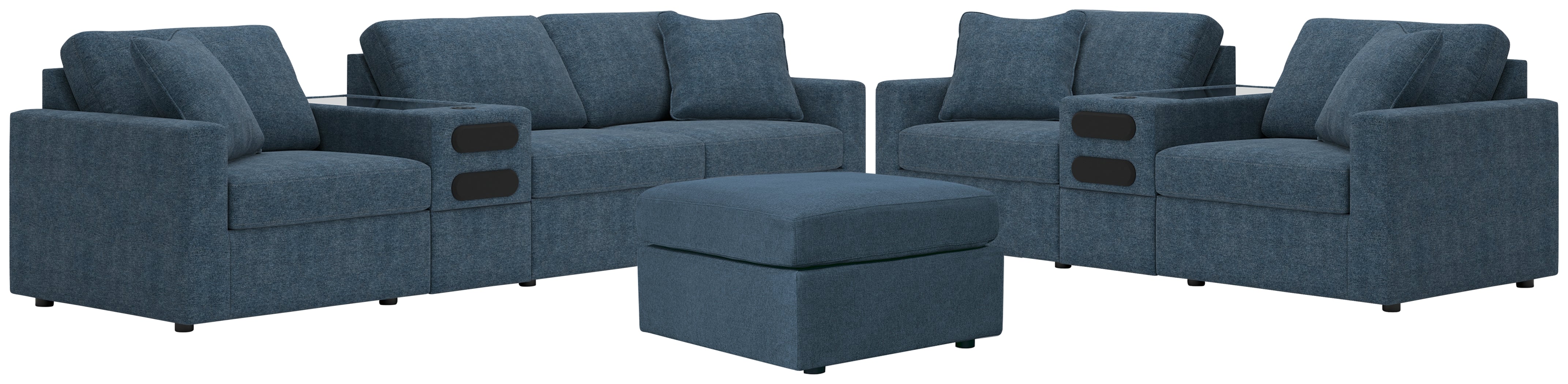 Hoover Furniture Outlet - Ashley Furniture - Modmax 4-Piece Sectional Sofa, 3-Piece Sectional Loveseat and Ottoman - 4-Piece Sectional Sofa, 3-Piece Sectional Loveseat and Ottoman - 92121U25
