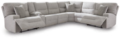 Hoover Furniture Outlet - Ashley Furniture - Acklen Place 7-Piece Power Sectional Reclining Sofa with Storage Console - 7-Piece Power Sectional Reclining Sofa with Storage Console - 93605S20