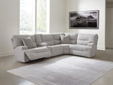 Hoover Furniture Outlet - Ashley Furniture - Acklen Place 5-Piece Power Reclining Sectional with Storage Console - 5-Piece Power Reclining Sectional with Storage Console - 93605S19