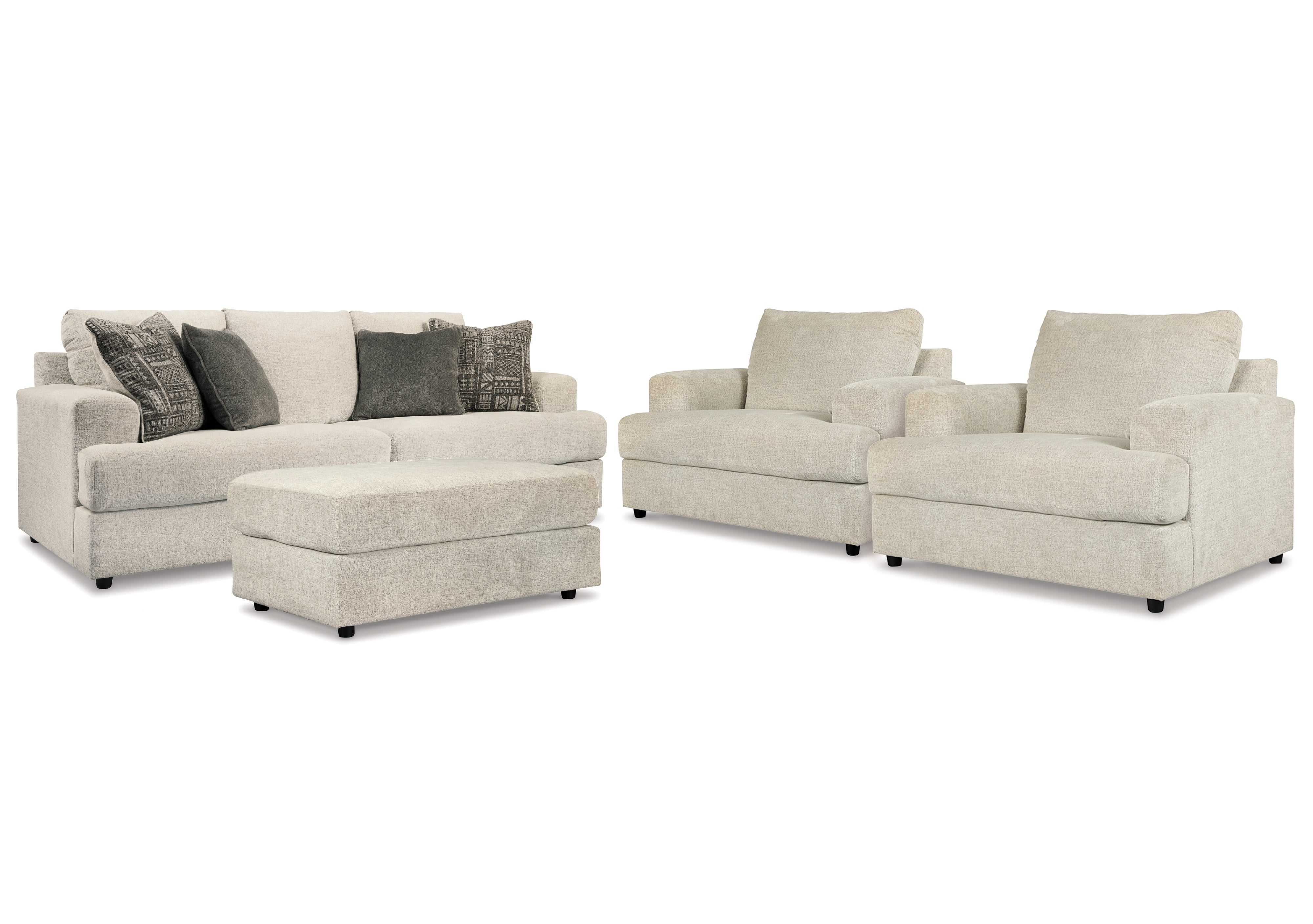 Hoover Furniture Outlet - Ashley Furniture - Soletren Sofa, 2 Chairs, and Ottoman - Sofa, 2 Chairs, and Ottoman - 95104U5