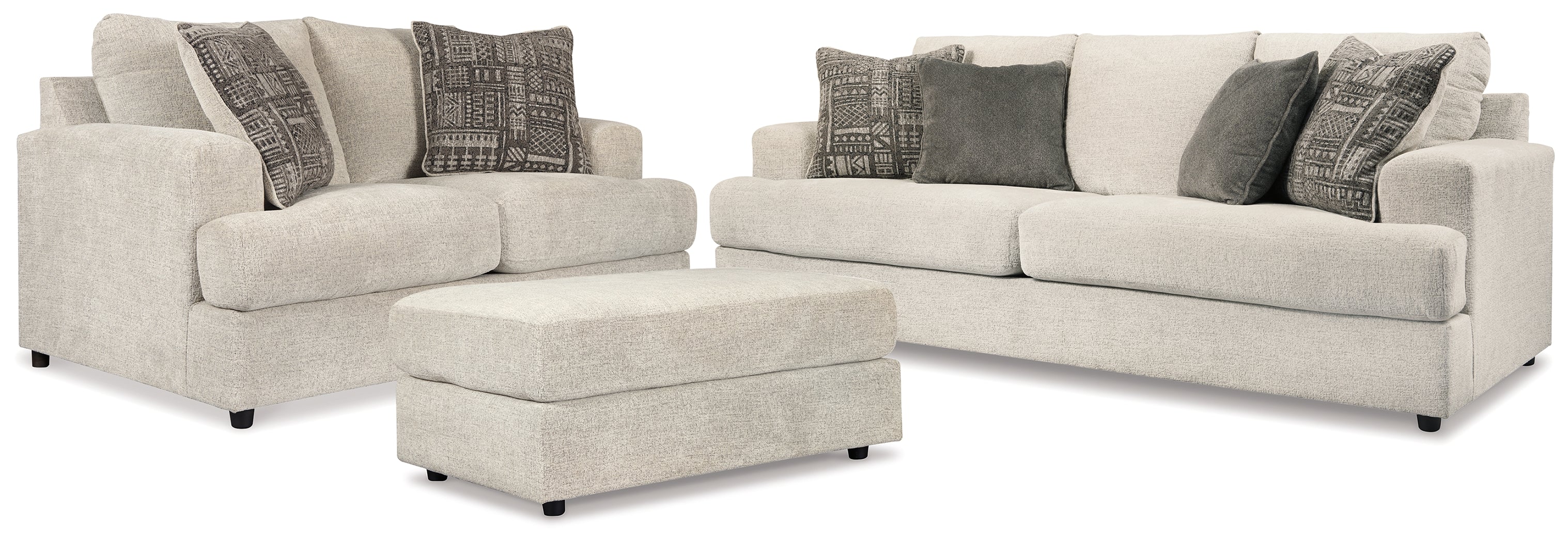 Hoover Furniture Outlet - Ashley Furniture - Soletren Sofa, Loveseat, and Ottoman - Sofa, Loveseat, and Ottoman - 95104U3