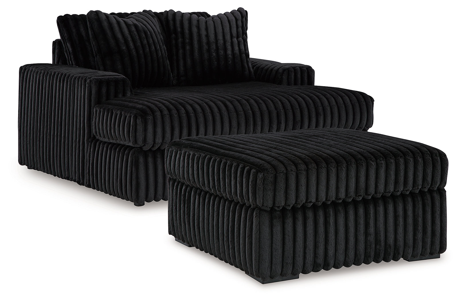 Hoover Furniture Outlet - Ashley Furniture - Midnight-Madness Oversized Chaise and Oversized Accent Ottoman - Oversized Chaise and Oversized Accent Ottoman - 98103U10