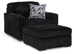 Midnight-Madness Oversized Chair and Ottoman