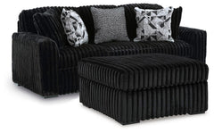Midnight-Madness Sofa and Oversized Ottoman
