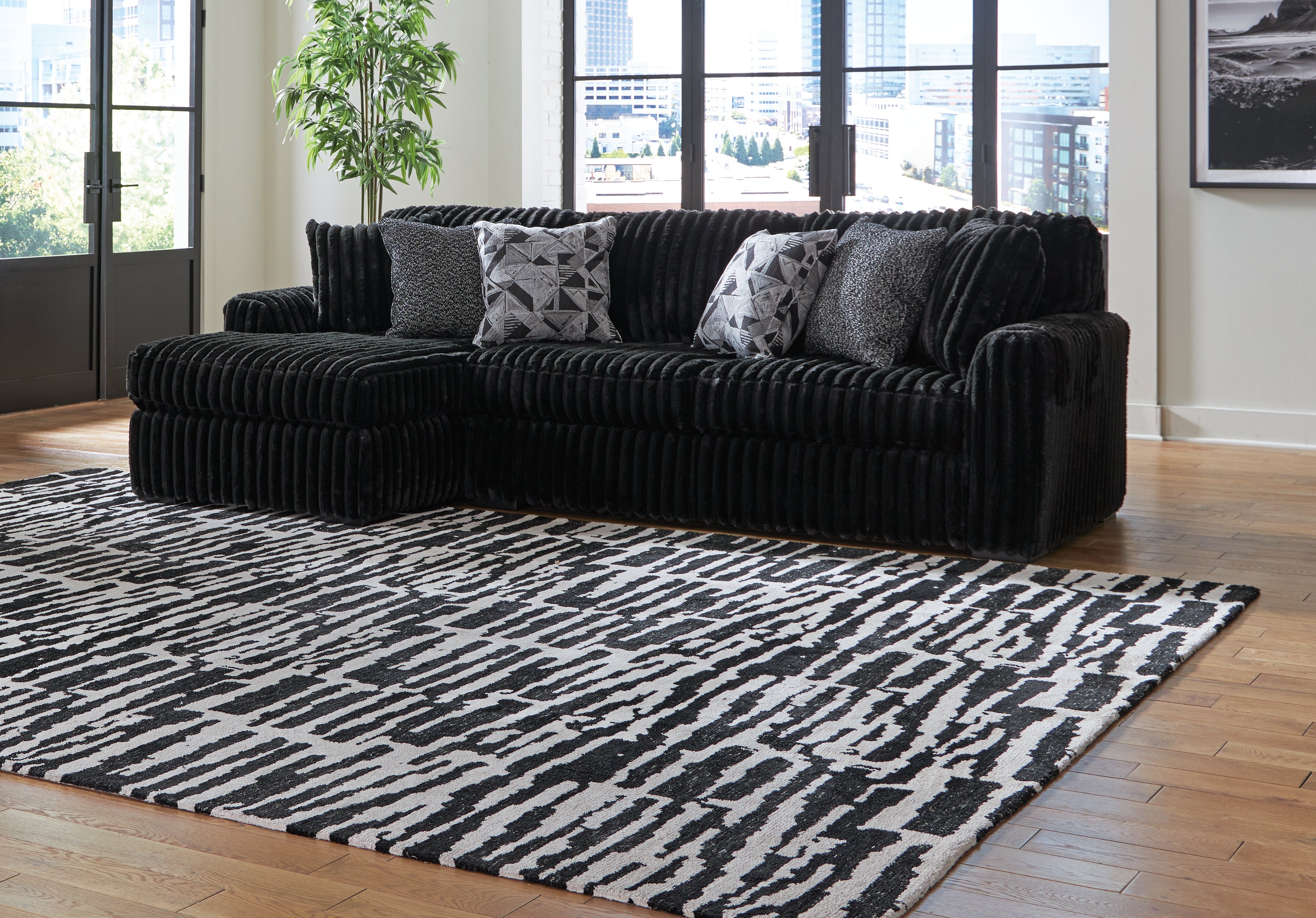 Hoover Furniture Outlet - Ashley Furniture - Midnight-Madness 2-Piece Sectional Sofa with Chaise - RAF 2-Piece Sectional Sofa with Chaise - 98103S1